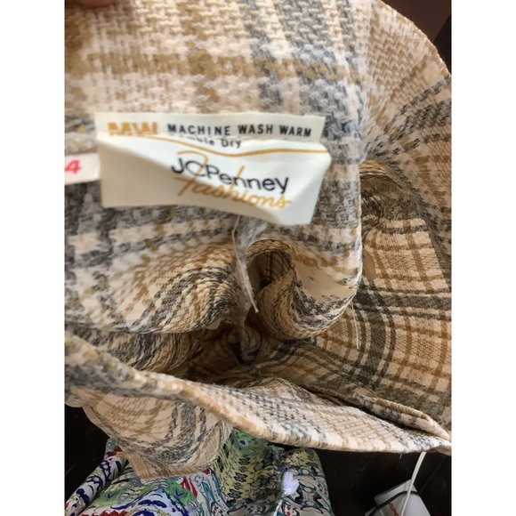 Vintage 1970’s Deadstock Knit Cream,Grey, Beige JcPenney Bell Bottom Pants - Picture 7 of 8